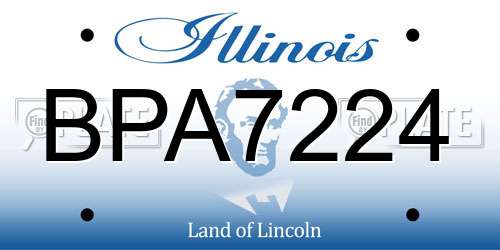 BPA7224 Illinois License Plate