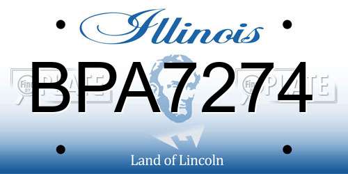 BPA7274 Illinois License Plate