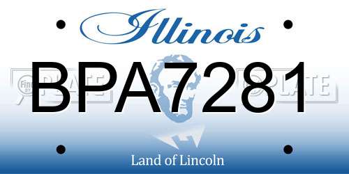 BPA7281 Illinois License Plate