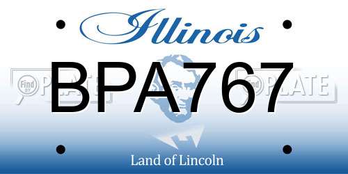 BPA767 Illinois License Plate