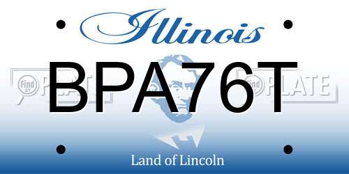 BPA76T Illinois License Plate