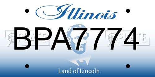 BPA7774 Illinois License Plate