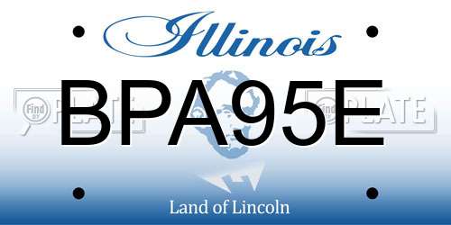 BPA95E Illinois License Plate