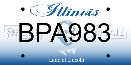 BPA983 Illinois License Plate