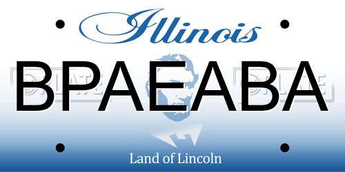 BPAEABA Illinois License Plate