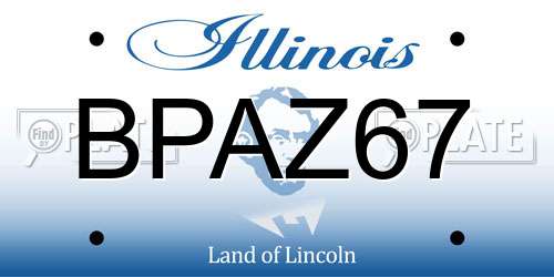 BPAZ67 Illinois License Plate