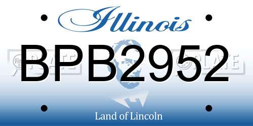 BPB2952 Illinois License Plate