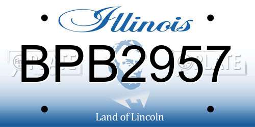 BPB2957 Illinois License Plate