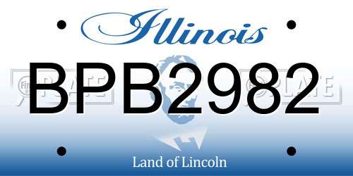 BPB2982 Illinois License Plate