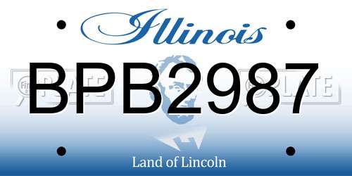 BPB2987 Illinois License Plate