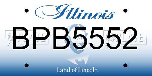 BPB5552 Illinois License Plate