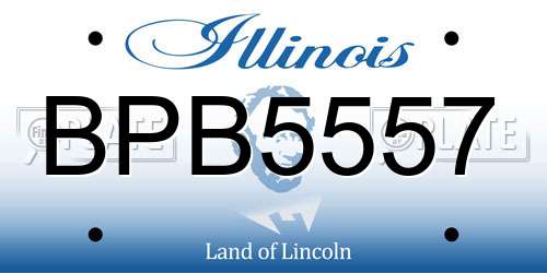 BPB5557 Illinois License Plate