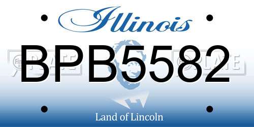 BPB5582 Illinois License Plate