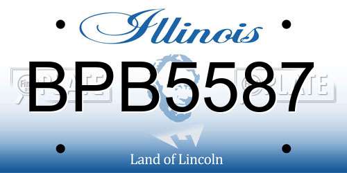 BPB5587 Illinois License Plate