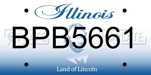 BPB5661 Illinois License Plate