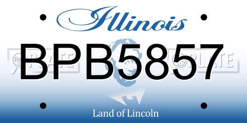 BPB5857 Illinois License Plate