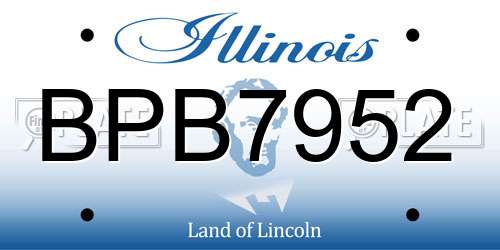BPB7952 Illinois License Plate