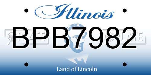 BPB7982 Illinois License Plate