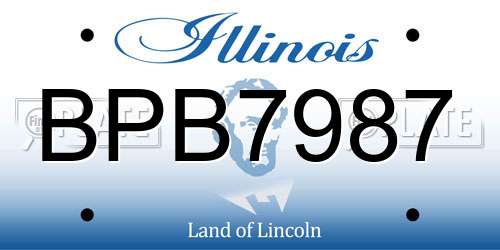 BPB7987 Illinois License Plate