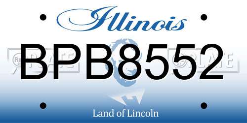 BPB8552 Illinois License Plate