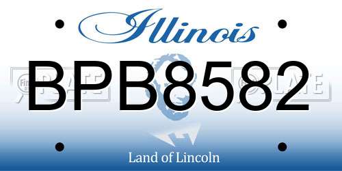 BPB8582 Illinois License Plate