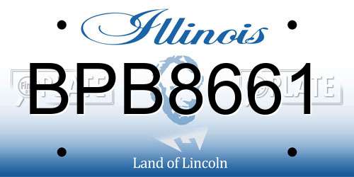 BPB8661 Illinois License Plate