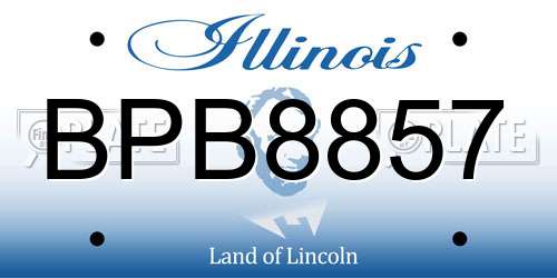 BPB8857 Illinois License Plate