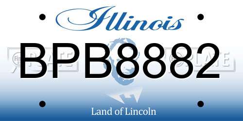 BPB8882 Illinois License Plate