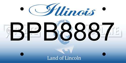 BPB8887 Illinois License Plate