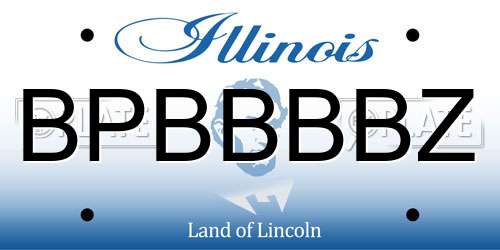 BPBBBBZ Illinois License Plate