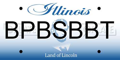 BPBSBBT Illinois License Plate