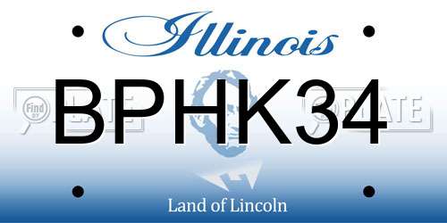 BPHK34 Illinois License Plate