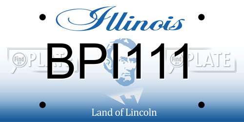BPI111 Illinois License Plate