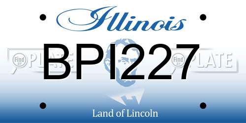 BPI227 Illinois License Plate
