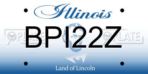 BPI22Z Illinois License Plate