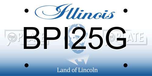 BPI25G Illinois License Plate