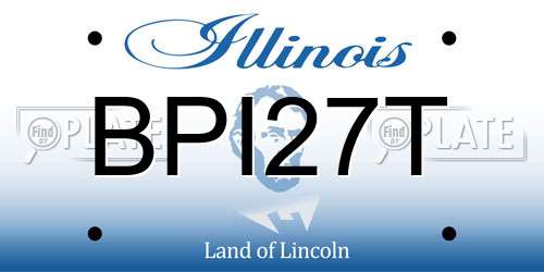 BPI27T Illinois License Plate