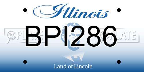 BPI286 Illinois License Plate