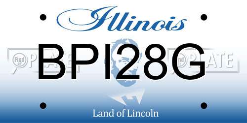 BPI28G Illinois License Plate