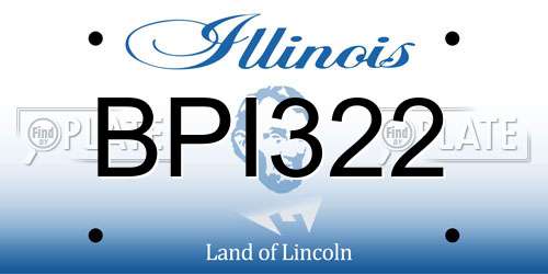 BPI322 Illinois License Plate