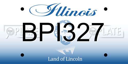 BPI327 Illinois License Plate