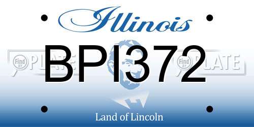 BPI372 Illinois License Plate