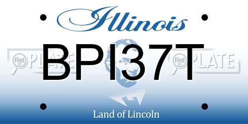 BPI37T Illinois License Plate
