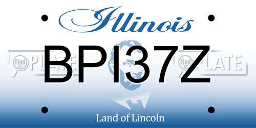 BPI37Z Illinois License Plate