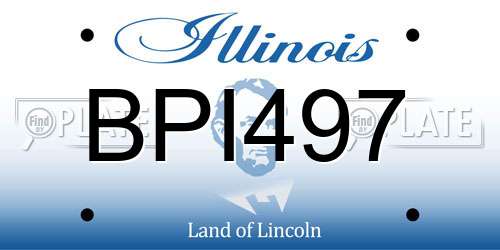 BPI497 Illinois License Plate