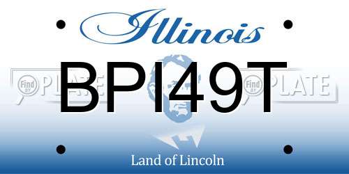 BPI49T Illinois License Plate