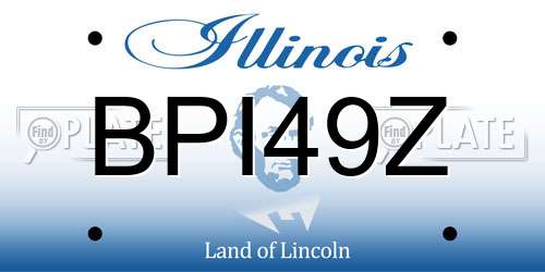 BPI49Z Illinois License Plate