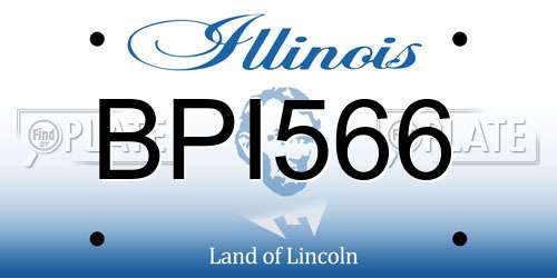BPI566 Illinois License Plate