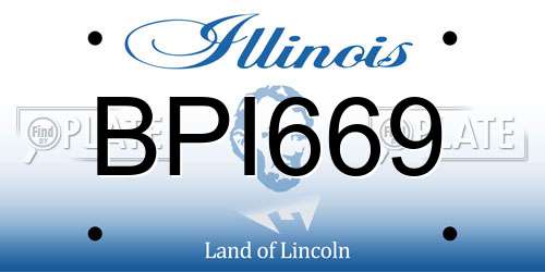 BPI669 Illinois License Plate