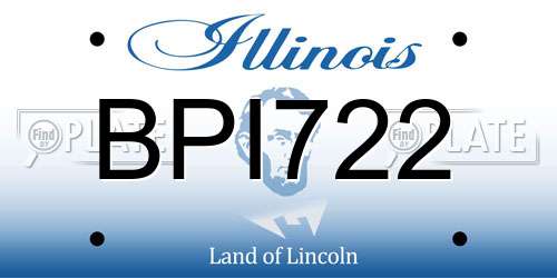 BPI722 Illinois License Plate